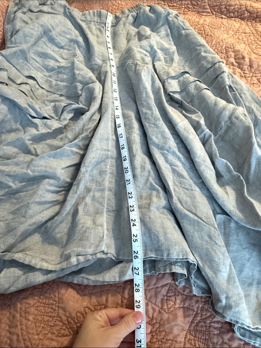 Grizas Light Gray Relaxed Linen Women’s  Skirt - Picture 6 of 6